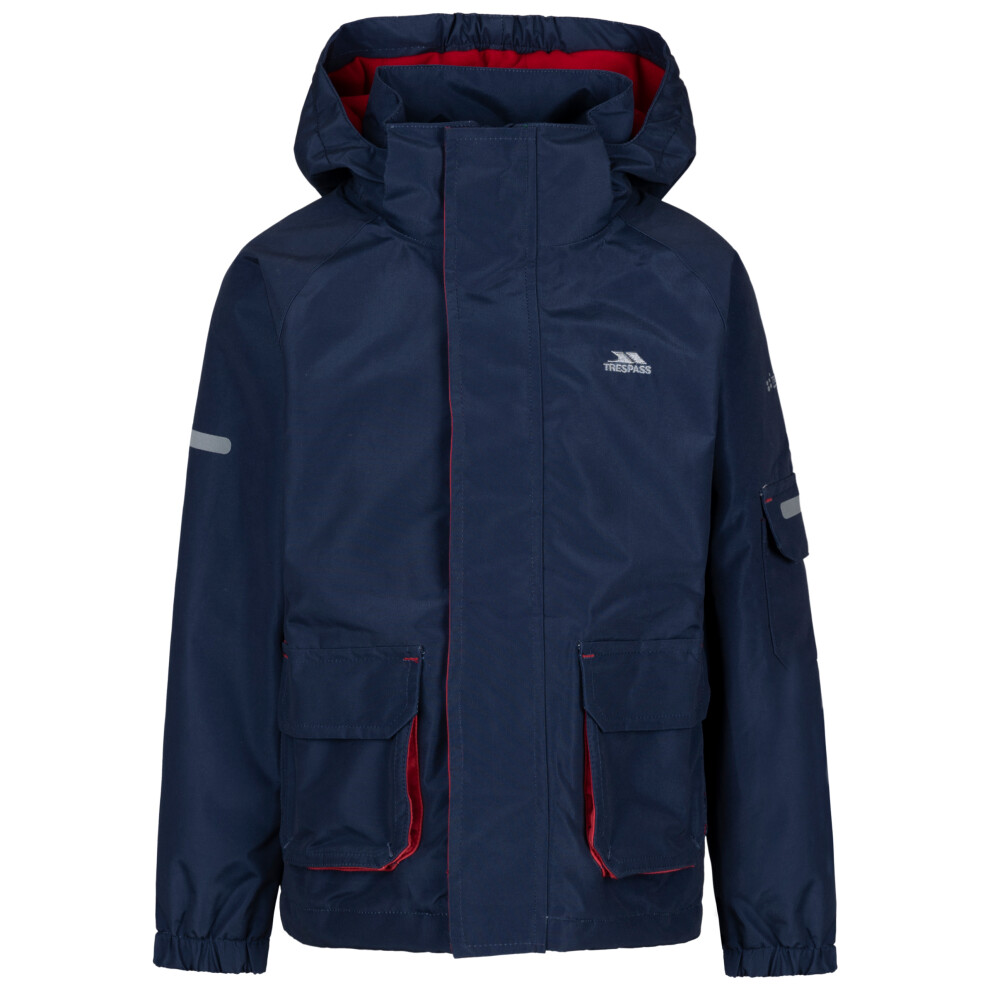 (9-10 Years, Navy) Trespass Kids Waterproof Jacket with Hood Desic