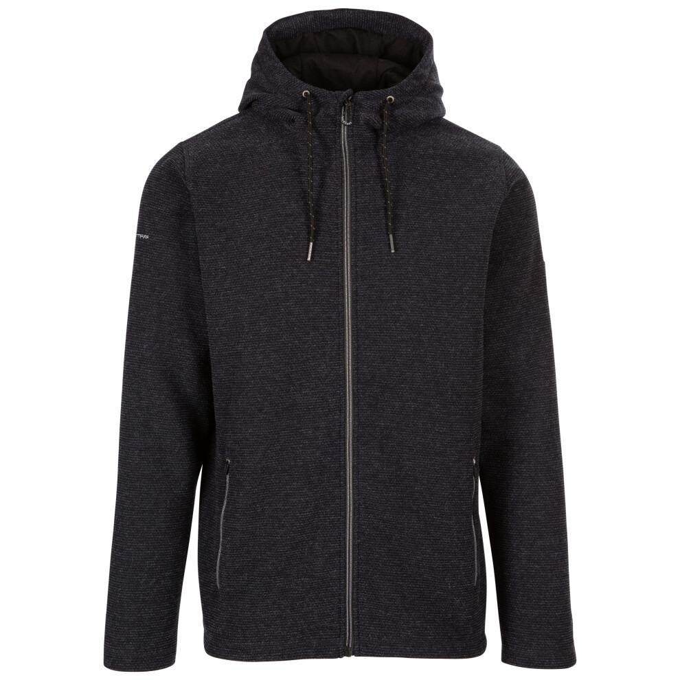 (L, Black Marl) Trespass Mens Fleece Full Zip Hoodie Sheelane