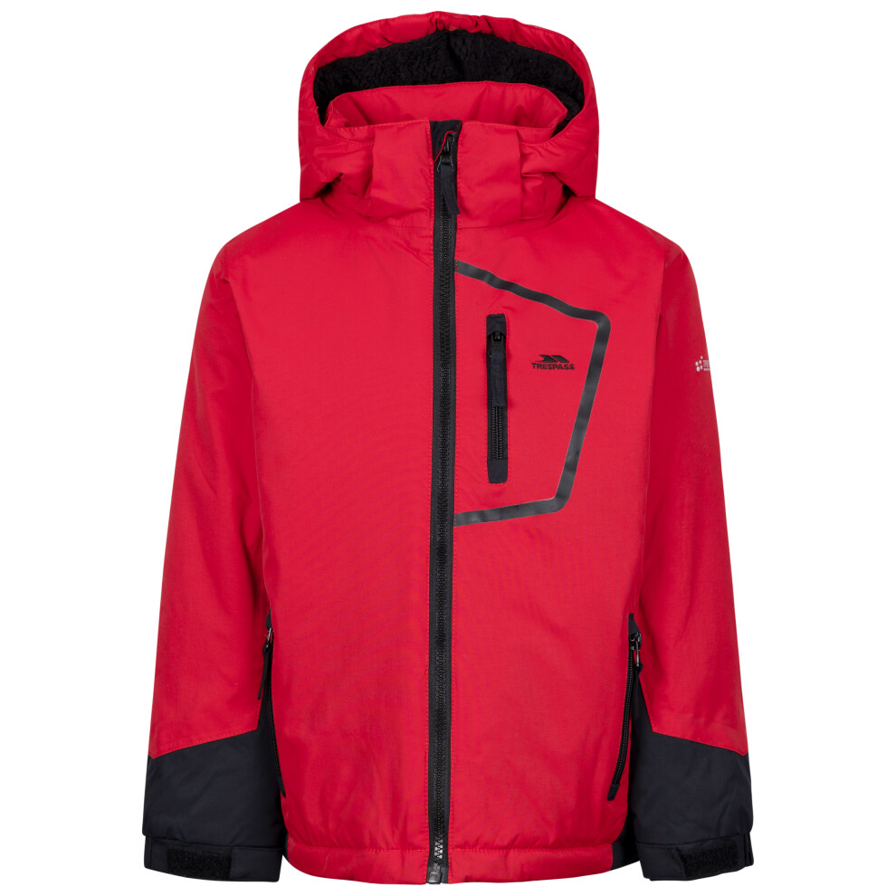 (9-10 Years, Red) Trespass Boys Waterproof Hooded Jacket Elder