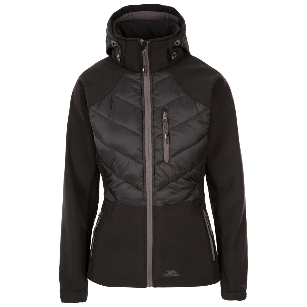 (16, Black) Trespass Womens Softshell Jacket Hood Elvira