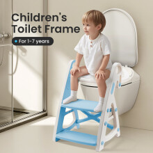 (Blue) Children Toilet Seat Toddler Training Adjustable