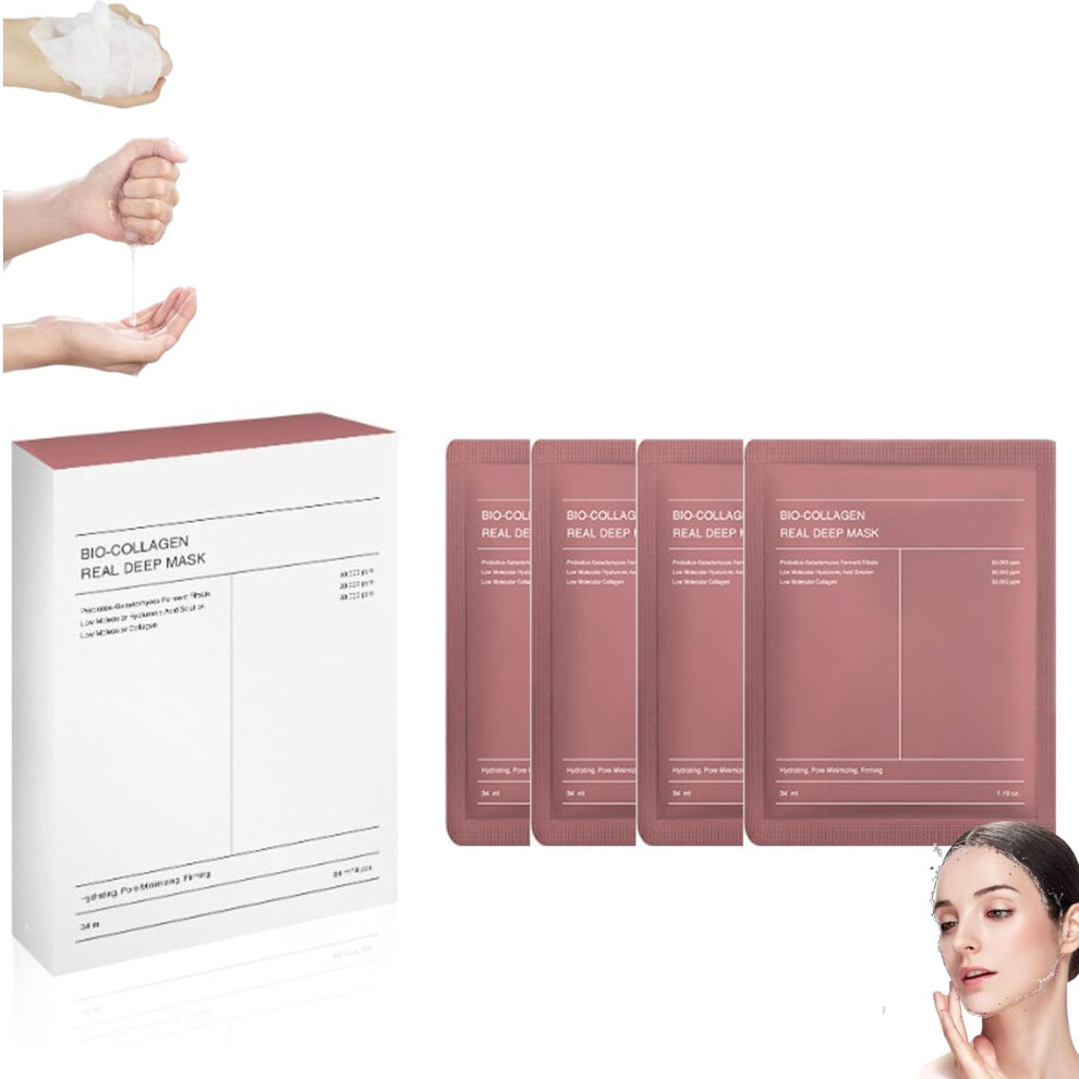 4Pcs Biodance Collagen Mask, Biodance Mask, Biodance Collagen Mask Overnight, Biodance Bio-Collagen Real Deep Mask, Bio Collagen Face Mask
