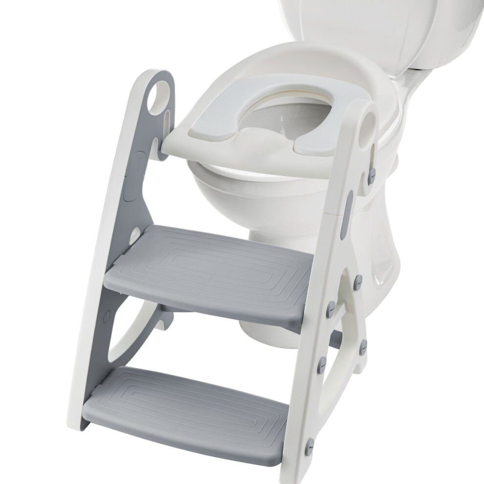 (Gray) Children Toilet Seat Toddler Training Adjustable