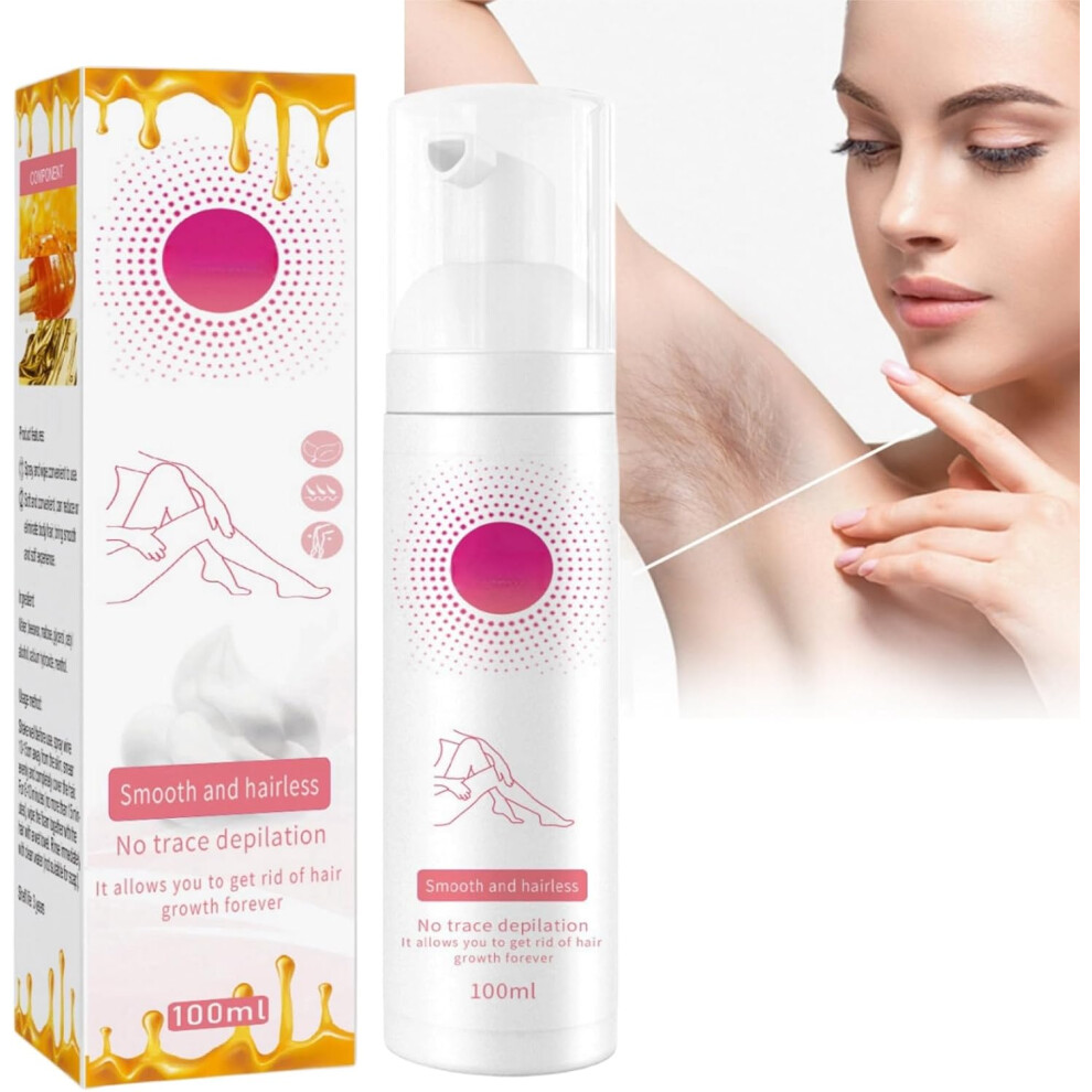 Gogerstar Beeswax Hair Removal Mousse,Beeswax Mousse Hair Removal Foam Spray,Painless Hair Removal For Men And Women