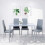 Living And Home (Grey) Set of 4 Modern PU Leather High Back Kitchen Dining Chairs 4
