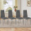 Living And Home (Grey) Set of 4 Modern PU Leather High Back Kitchen Dining Chairs 1