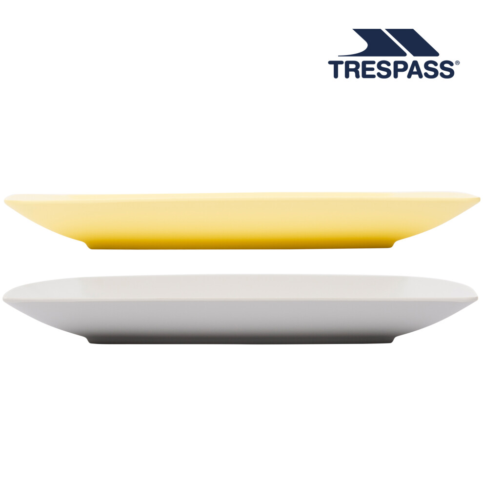 (EACH, Pale Grey) Trespass Melamine Camping Dinner Plate Delph