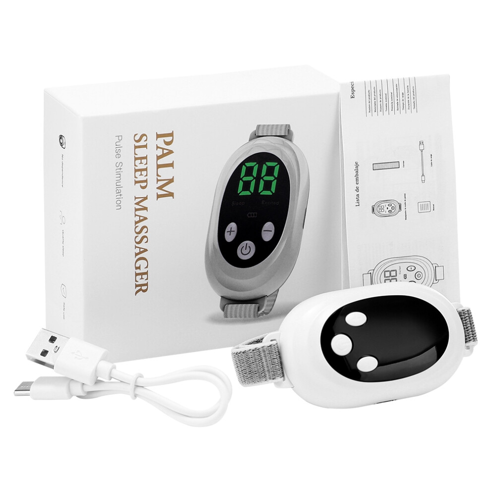 Microcurrent Sleep Aid Device EMS Sleep Aid Machine Sleep Instrument for Insomnia Stress Anxiety Relief Palm Pulse Massager