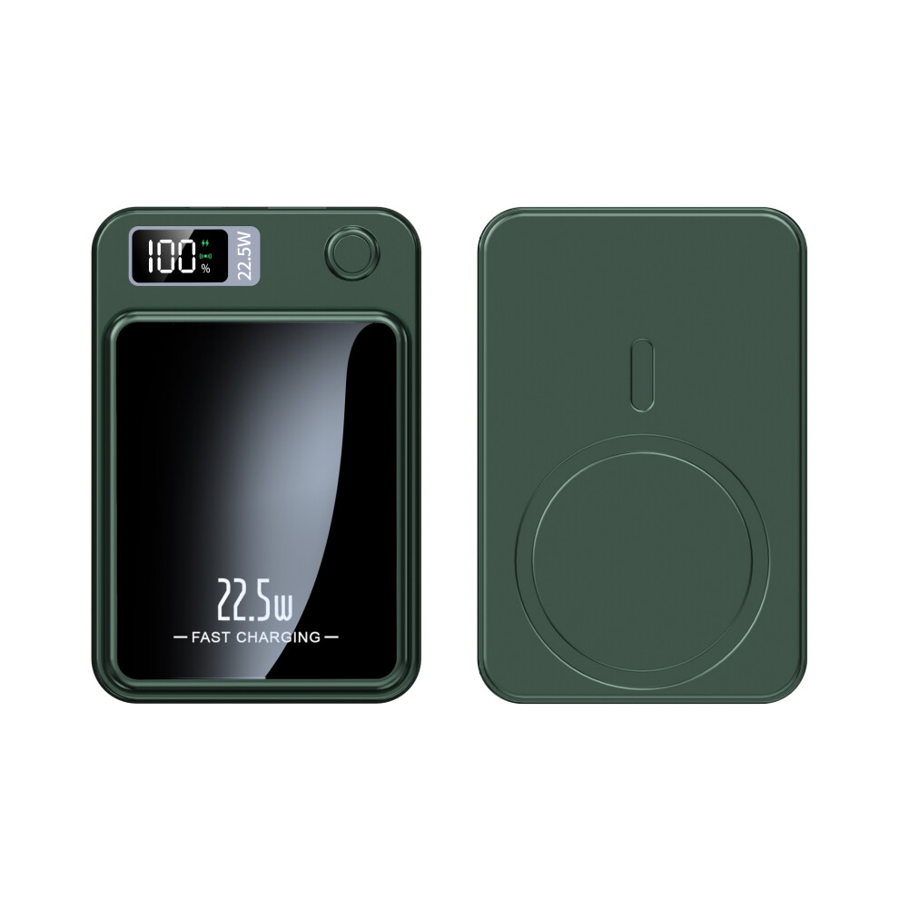 (Green, 20000mah) For iPhone Magnetic Wireless Power Bank Fast Charger For Magsafe Portable Auxiliary Battery Pack For Xiaomi Samsung