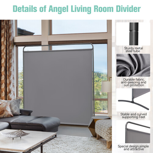 (Grey) Angel Living Room Divider 1 Panel 162.5 x 177 cm 2