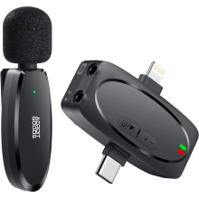 AdroitGoods Wireless Microphone Set - Tie Pin - USB C and Iphone