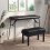 Casart Adjustable Duet Piano Bench with Storage Piano Stool w/ Cushion Black 8