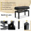Casart Adjustable Duet Piano Bench with Storage Piano Stool w/ Cushion Black 5