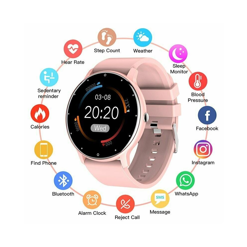 Goplushtoy (Pink) Bluetooth Smart Watch Fitness Tracker Ip67 Men Women Watches Health Monitoring Pink,Not,Specified