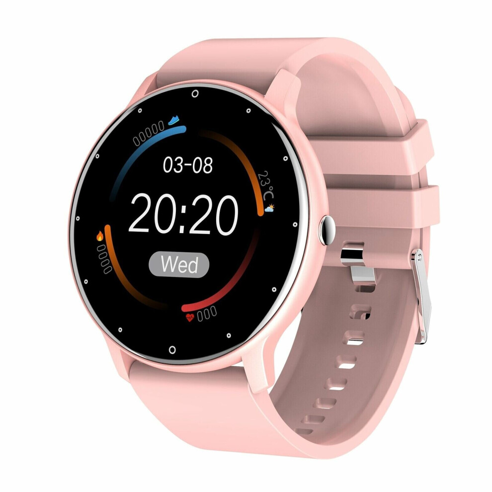 (Pink) Bluetooth Smart Watch Fitness Tracker IP67 Men Women Watches Health Monitoring