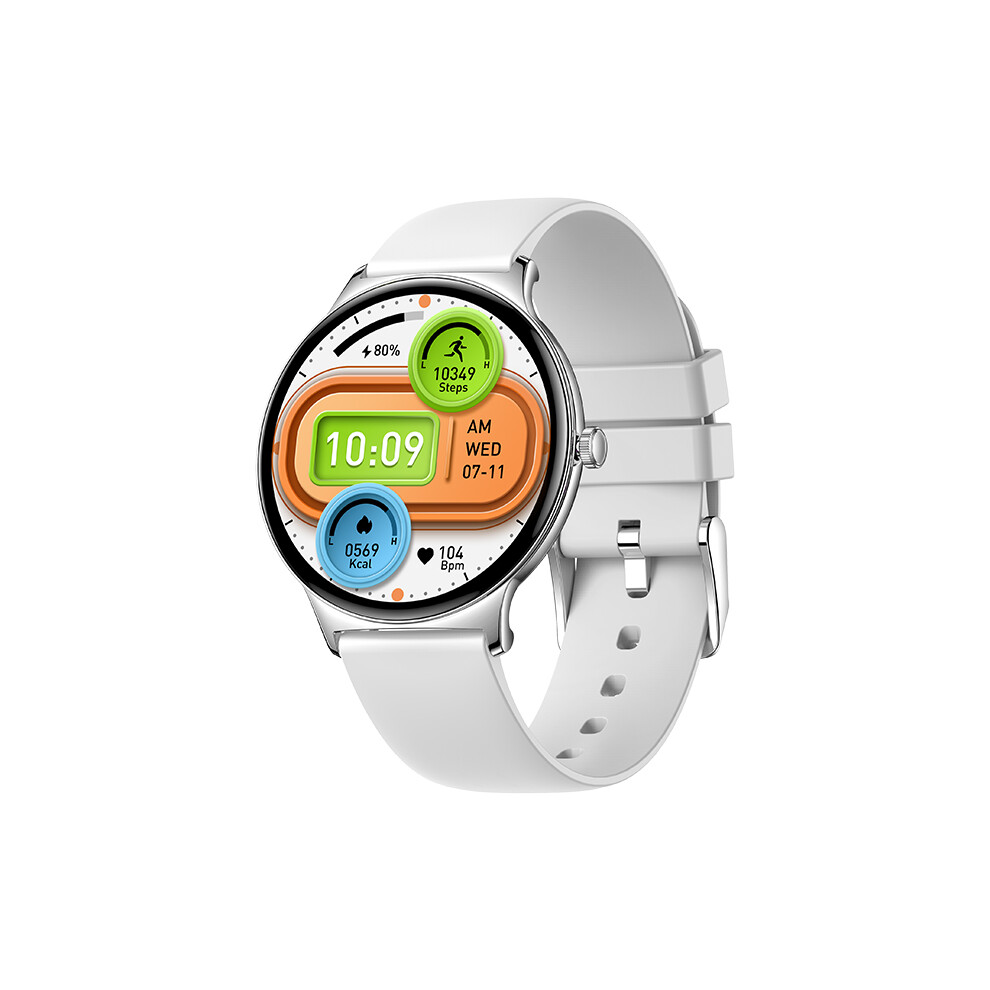( Silicone) Smart Watch For Women Bluetooth Call Heart Rate Blood Pressure Oxygen Health Monitor For Iphone Android Silver 7315624462411