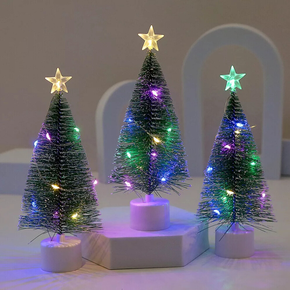 Mini sapin de Noël avec lumières LED Ornement artificiel de table Cadeau de Noël