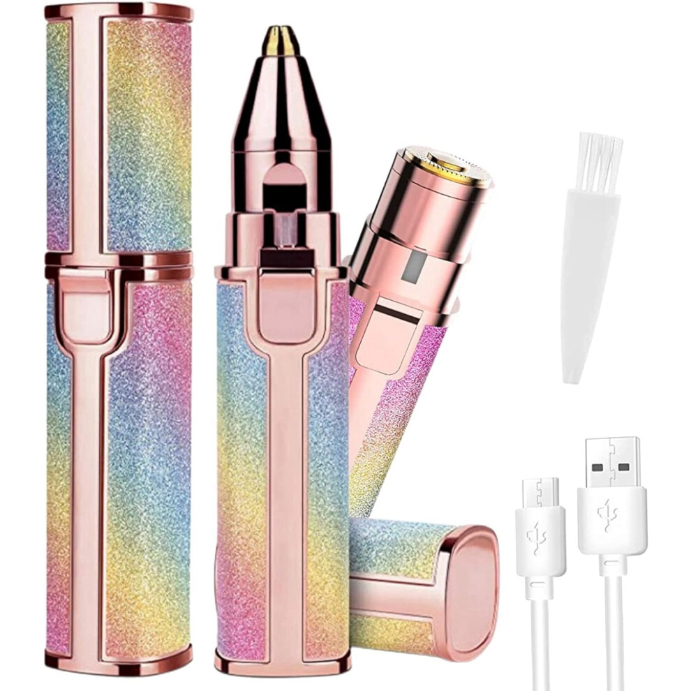 Gogerstar Light 2 In 1 Facial Hair Remover For Women,Painless Lady Shavers,Rechargeable Nose Hair Trimmer&Hair Removal Device With Led
