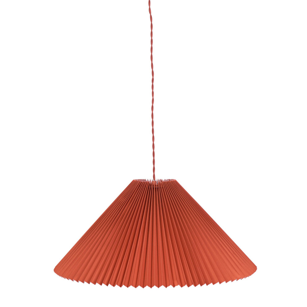 ValueLights Akira Burnt Orange Paper Pleated Single Drop Ceiling Light