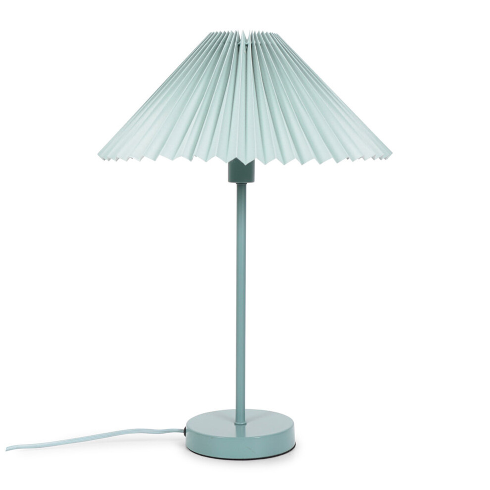 ValueLights Akira Cool Blue Pleated Shade Side Table Lamp