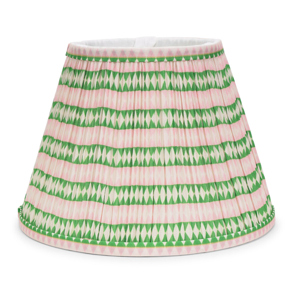 ValueLights Riza Tapered Pink Aztec Pleated Easy Fit Large Lamp Shade