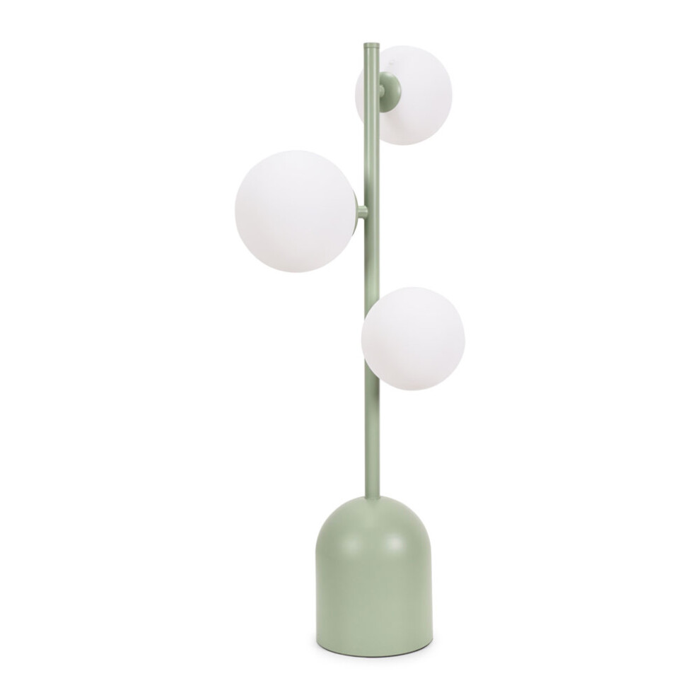 ValueLights Marlow Sage Green Opaque Glass Globe 3 Way Table Lamp