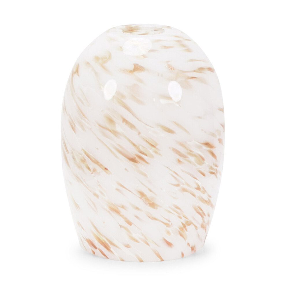 ValueLights India White Confetti Glass with Gold Easy Fit Lamp Shade