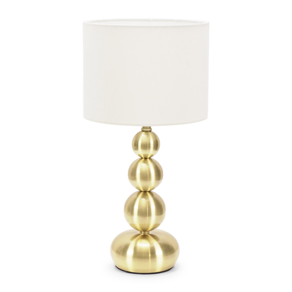 ValueLights Marissa Brushed Gold Stacked Ball Table Lamp Light