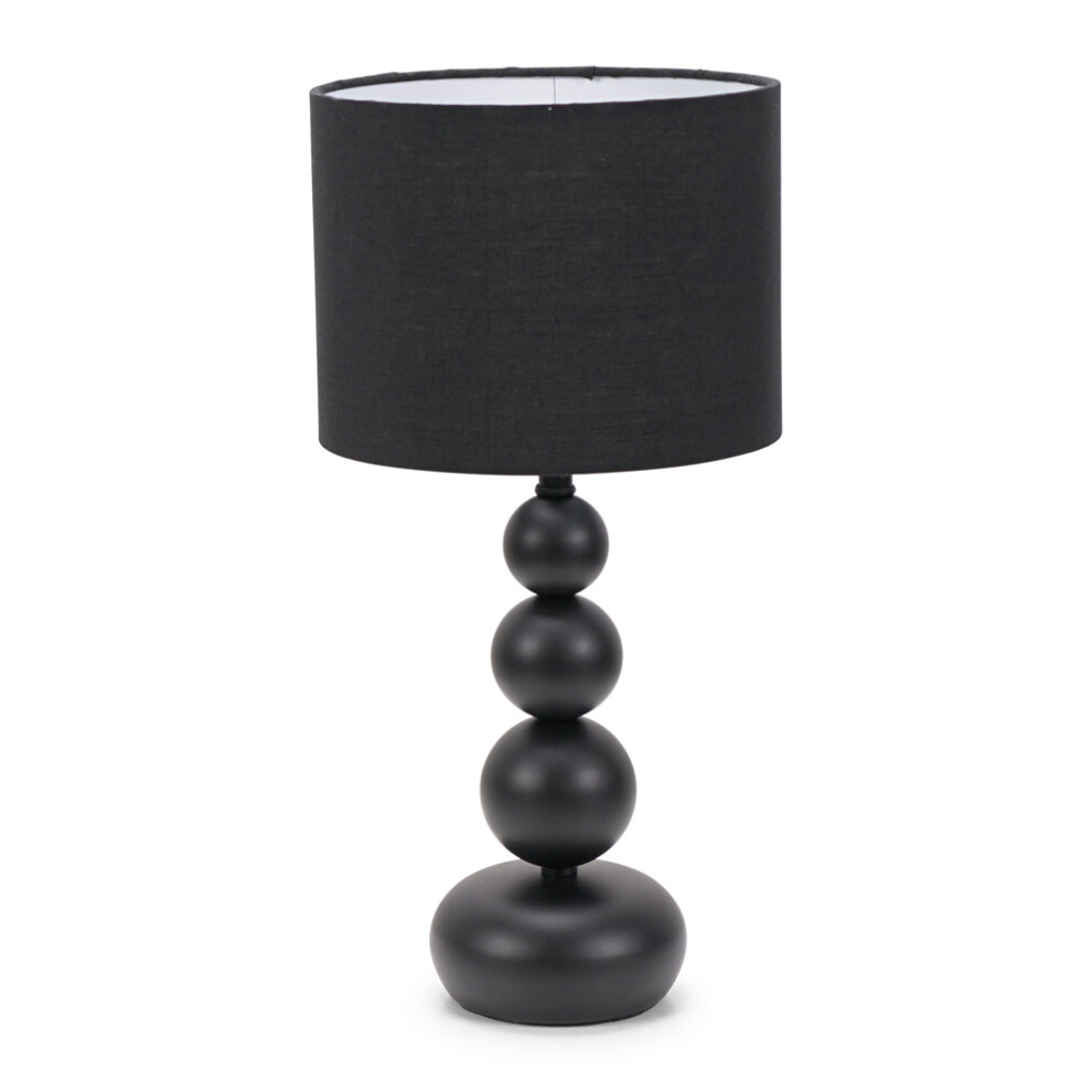 ValueLights Marissa Black Stacked Ball Table Lamp Light