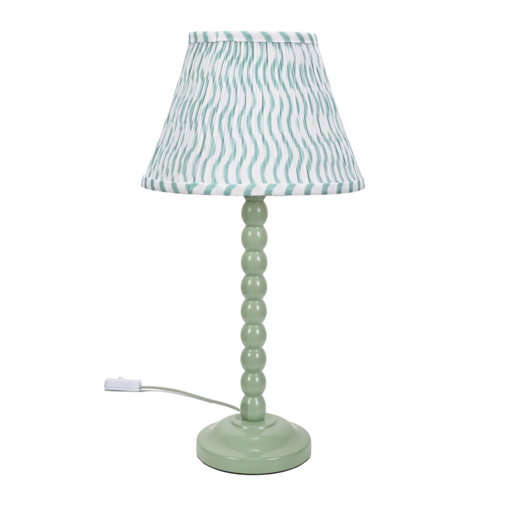 ValueLights Bobbins Green Arrow Pleated Shade Sage Green Table Lamp