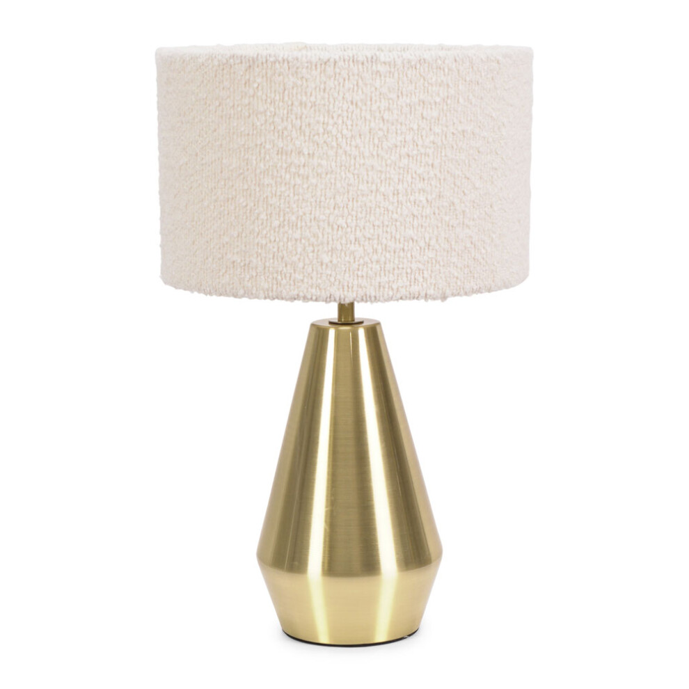 ValueLights Jax Brass Dimmable Touch Table Lamp with Boucle Shade