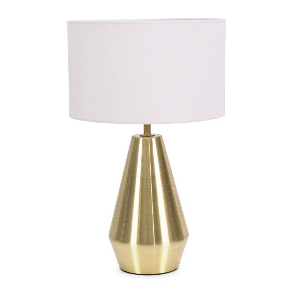 ValueLights Jax Gold Metal Dimmable Touch Table Lamp with White Shade