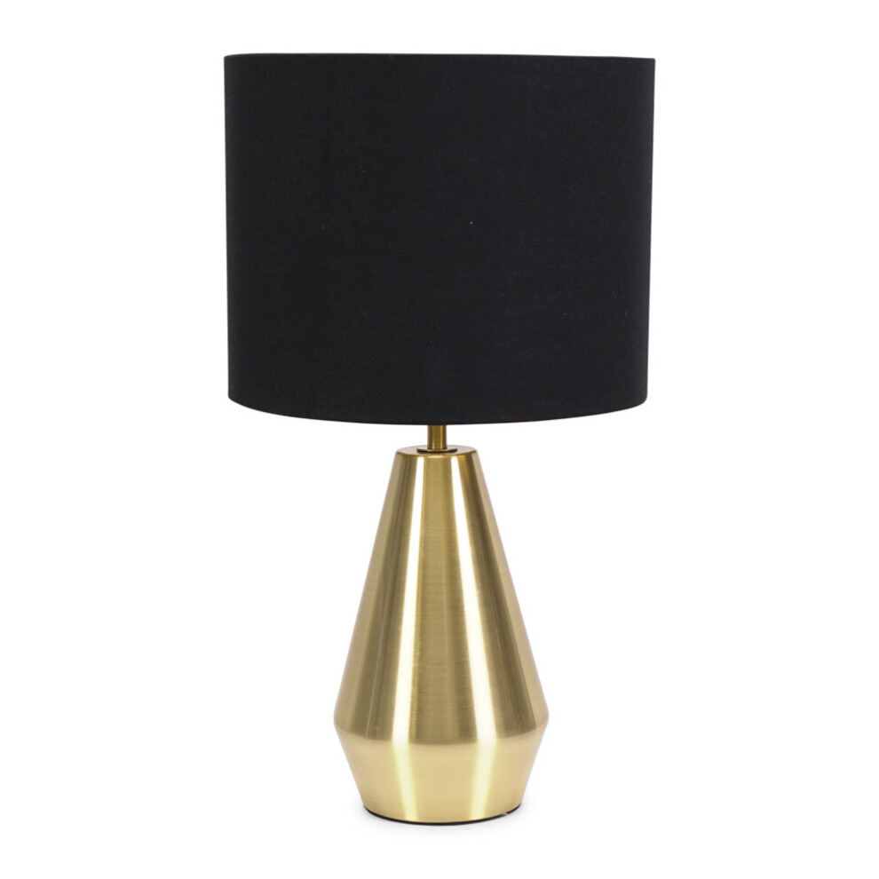 ValueLights Jax Gold Dimmable Touch Table Lamp with Black & Gold Shade