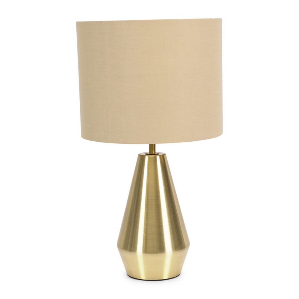 ValueLights Jax Gold Dimmable Touch Table Lamp with Beige & Gold Shade