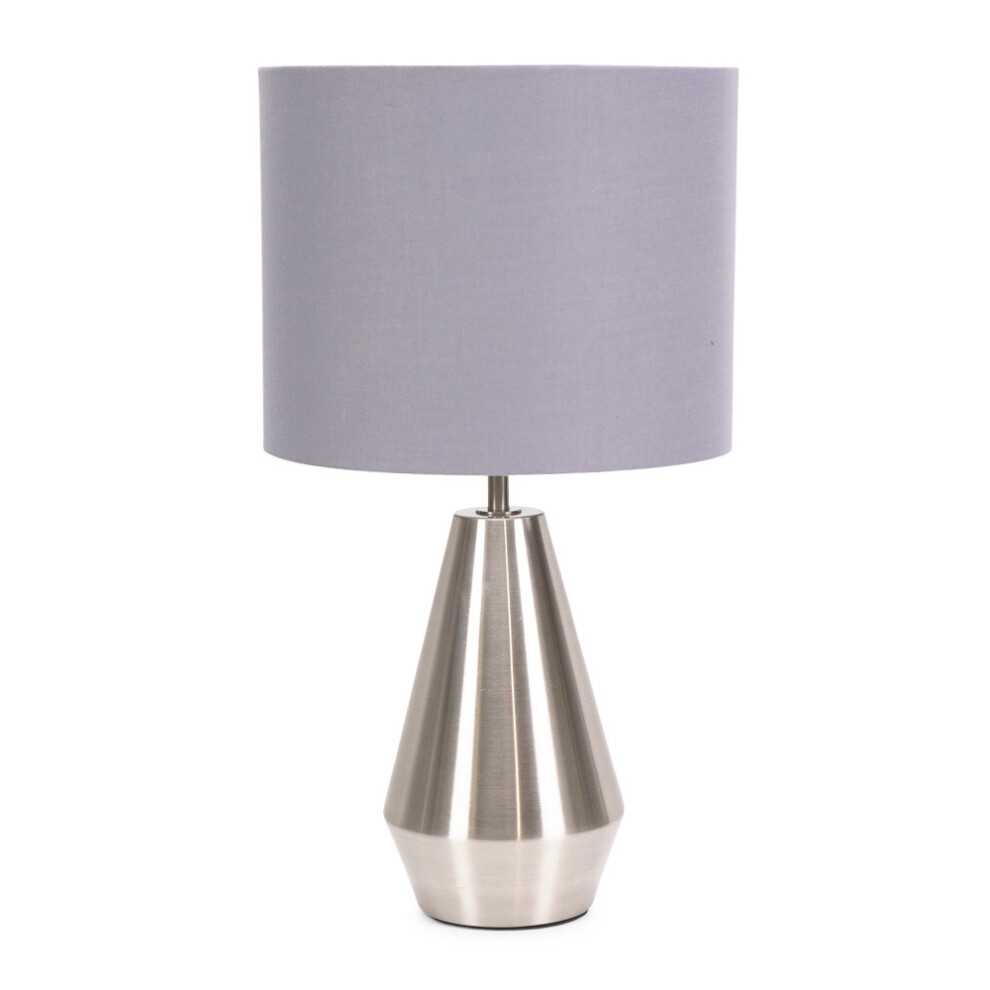 ValueLights Jax Grey & Metallic Inner Chrome Dimmable Touch Table Lamp