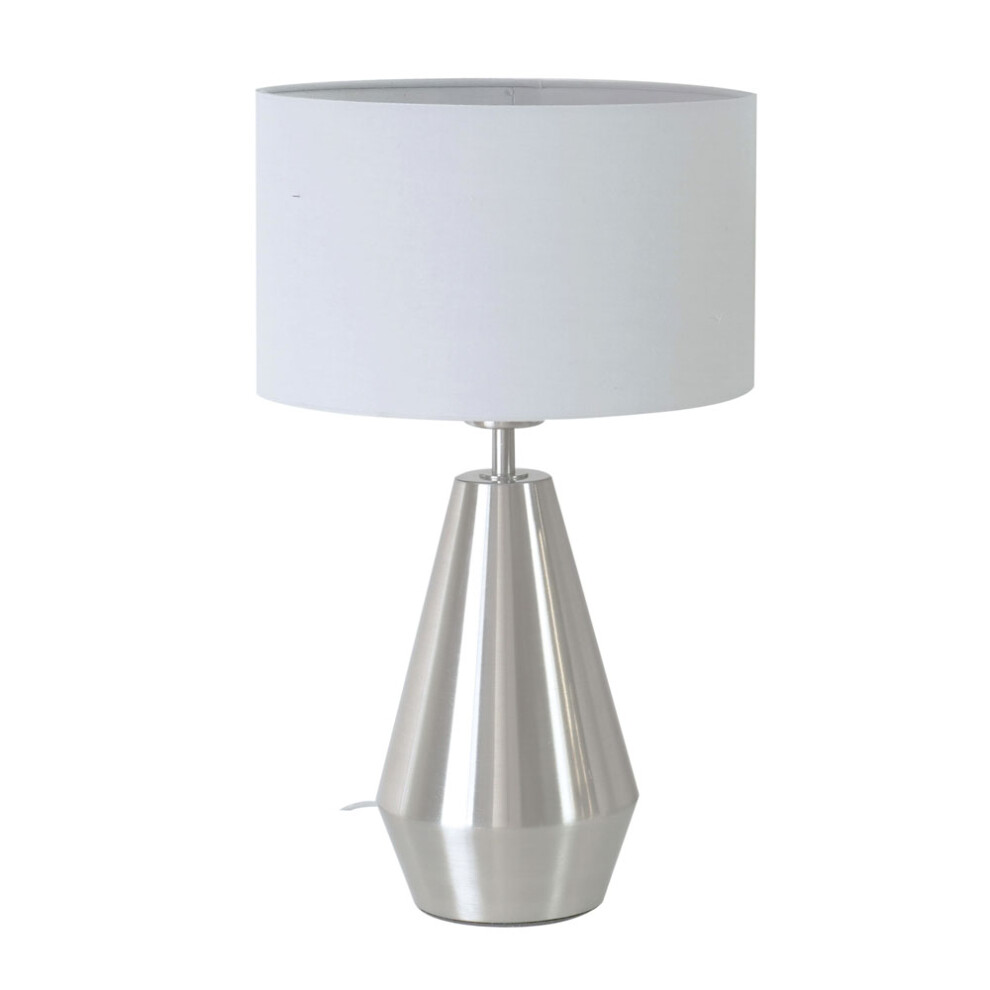 ValueLights Jax Chrome Dimmable Touch Table Lamp With Grey Shade