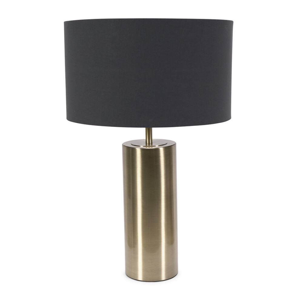 ValueLights Lexy Black Fabric Shade with Gold Dimmer Touch Table Lamp