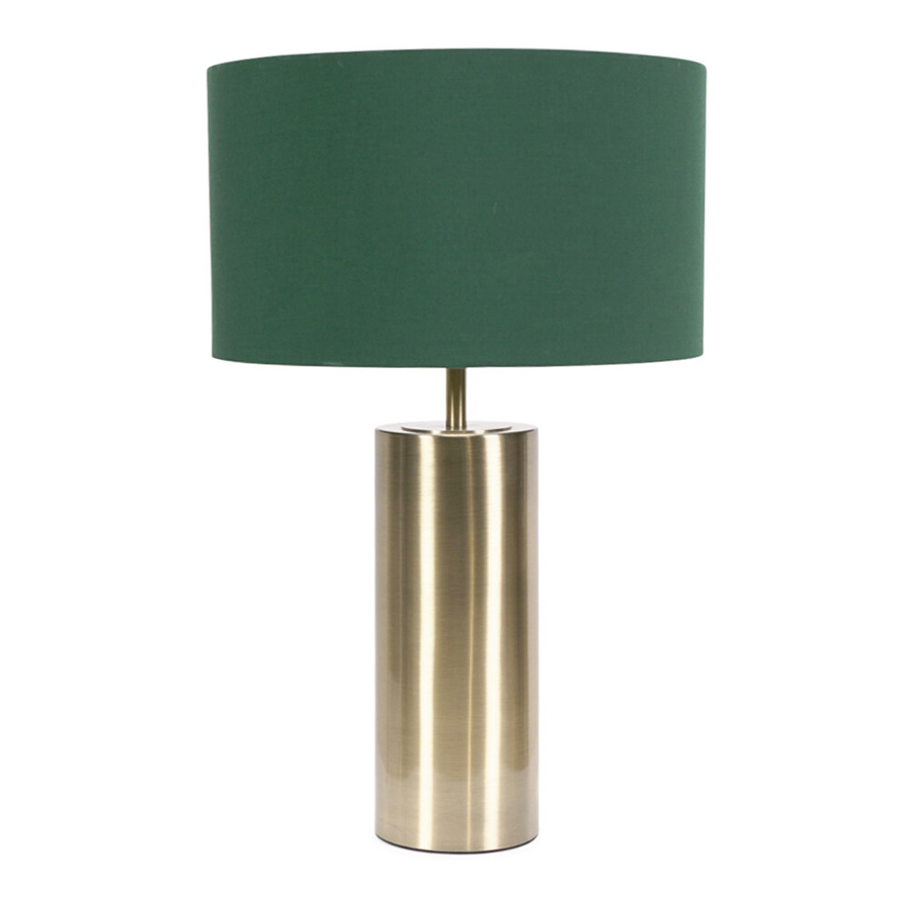 ValueLights Lexy Green Fabric Shade with Gold Dimmer Touch Table Lamp