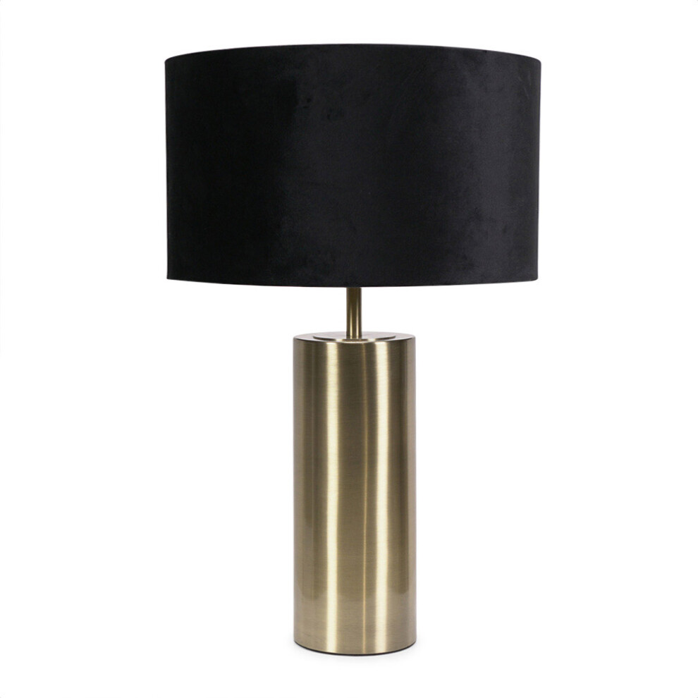 ValueLights Lexy Black Velvet Shade with Gold Dimmer Touch Table Lamp