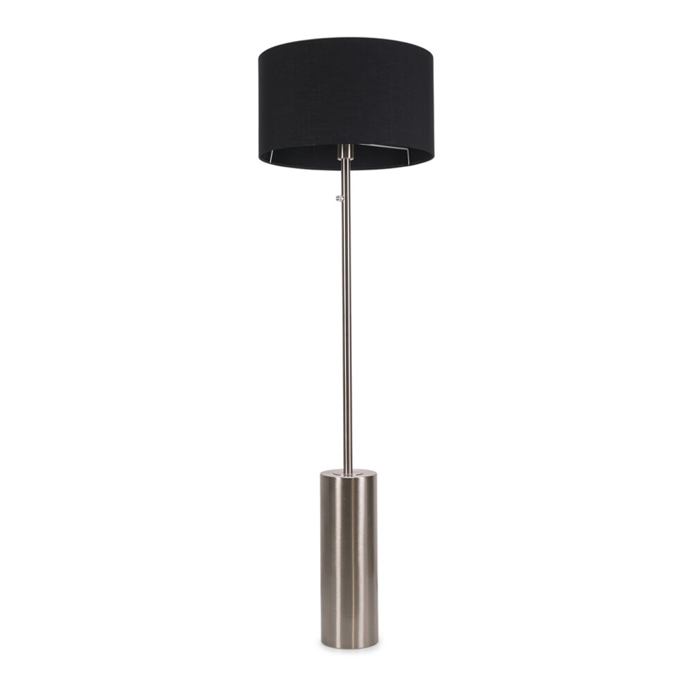 ValueLights Lexy Black Shade with Brushed Chrome Dimmable Floor Lamp