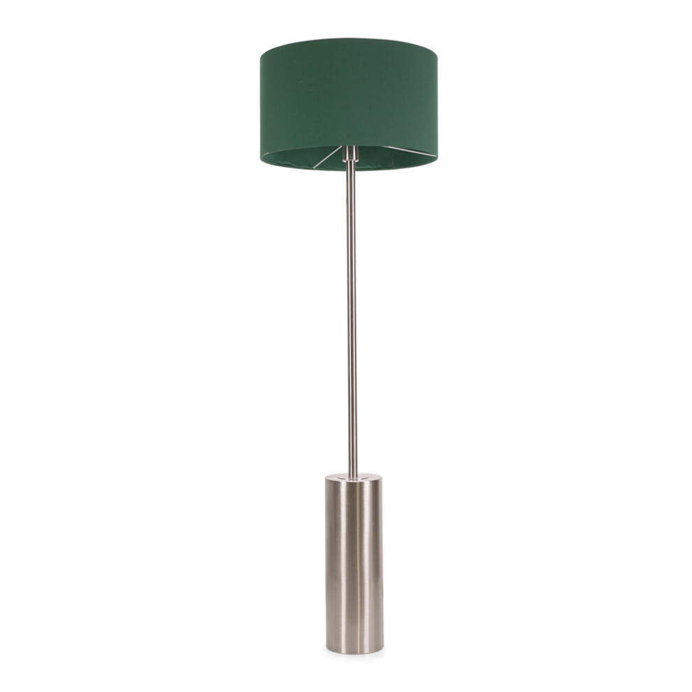 ValueLights Lexy Green Shade with Brushed Chrome Dimmable Floor Lamp