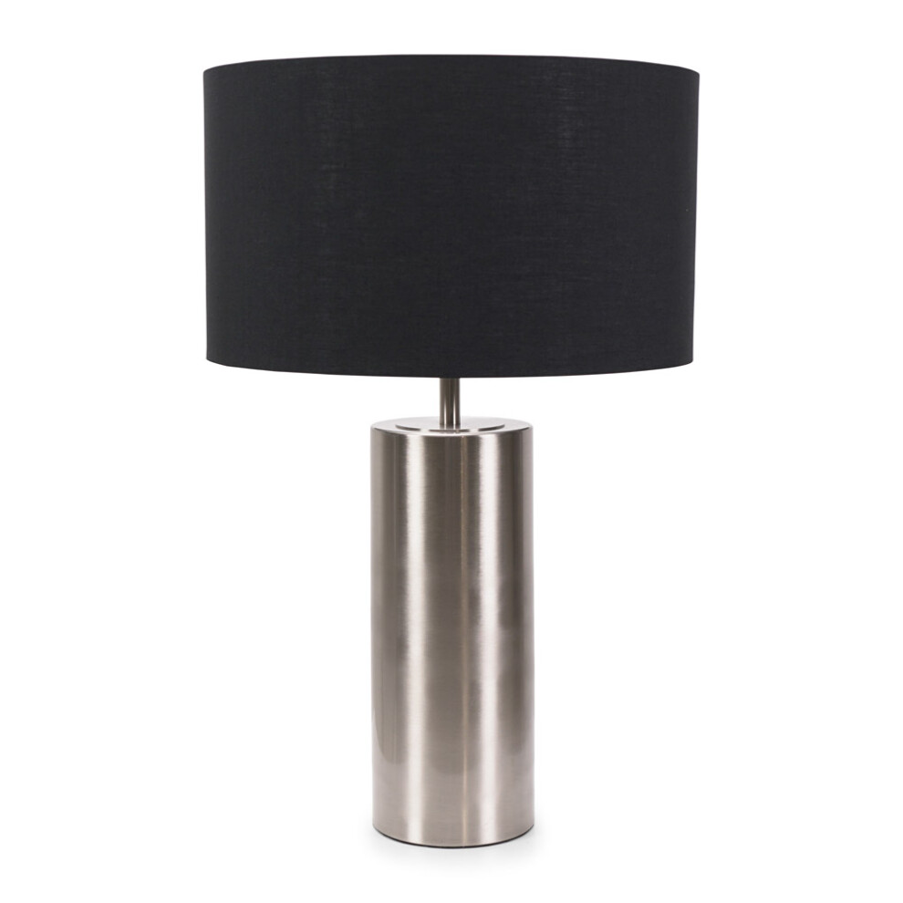 ValueLights Lexy Black Shade with Chrome Dimmable Touch Table Lamp