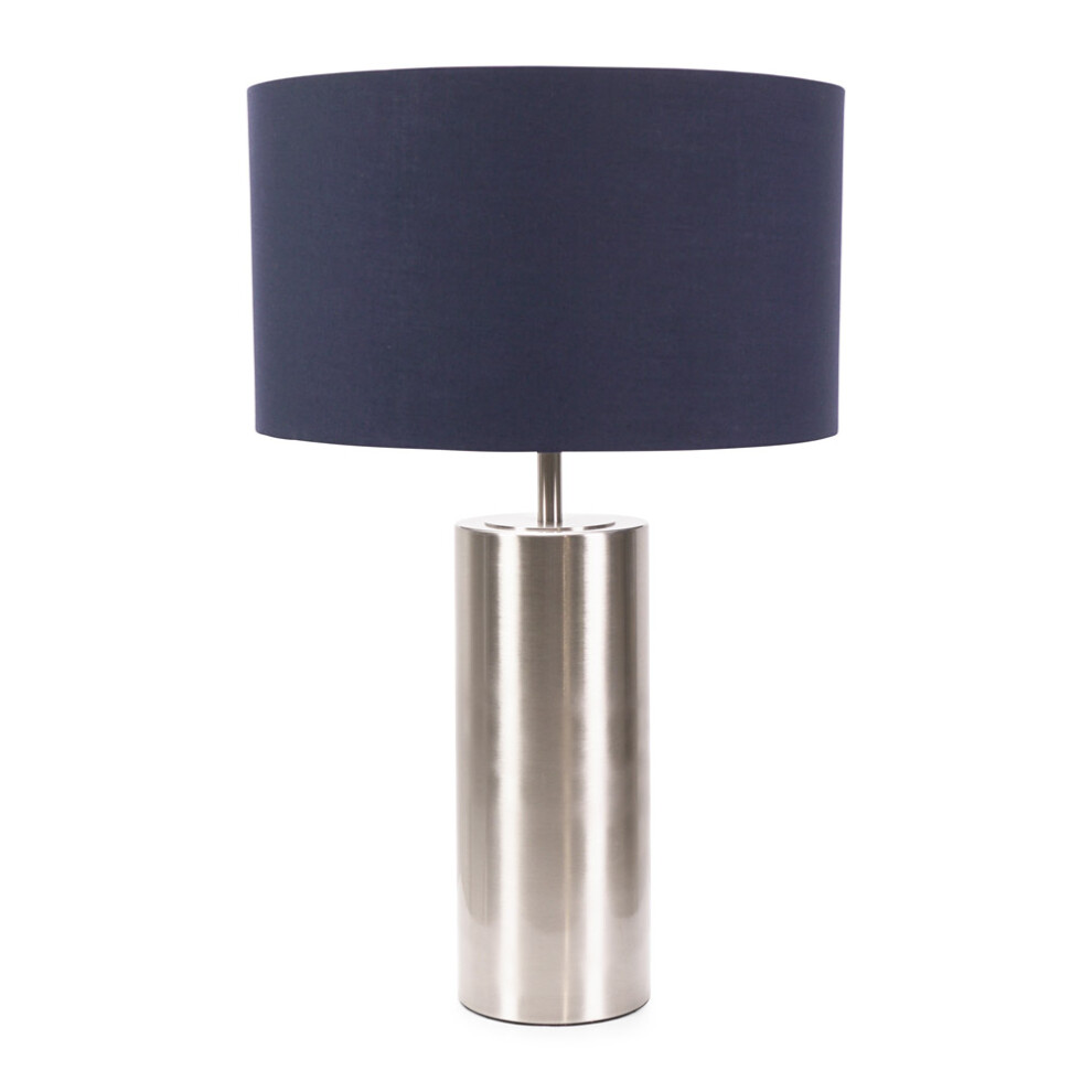 ValueLights Lexy Navy Blue Shade with Chrome Dimmable Touch Table Lamp