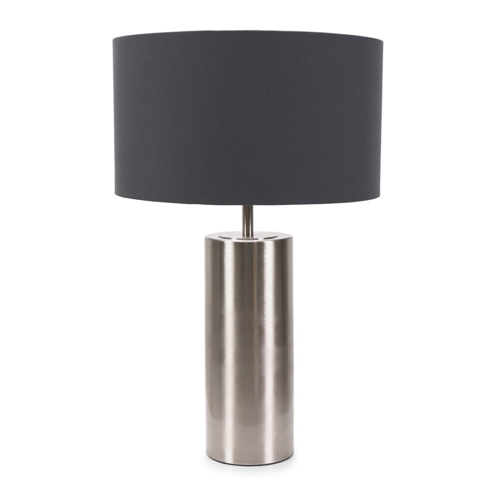 ValueLights Lexy Charcoal Shade with Chrome Dimmable Touch Table Lamp