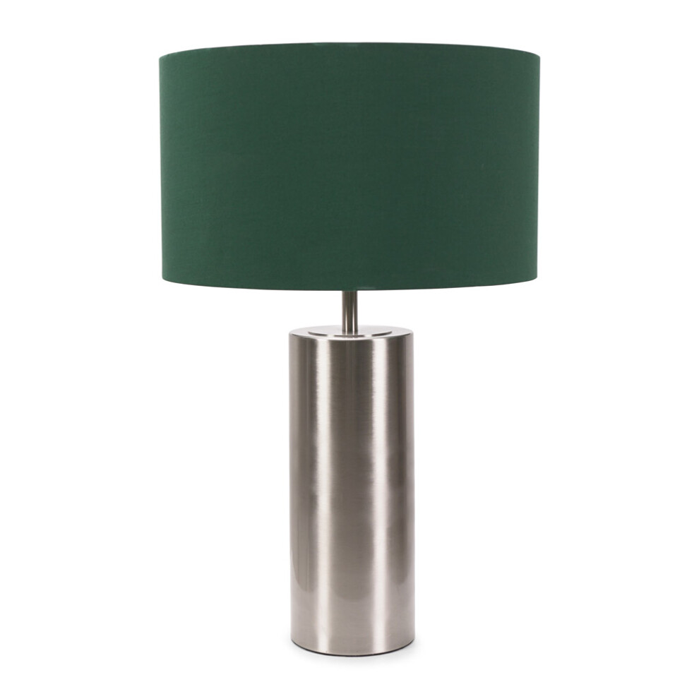 ValueLights Lexy Forest Green Shade & Chrome Dimmable Touch Table Lamp