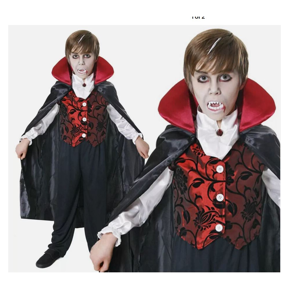 Dracula Vampire Halloween Costume Fits 4-6 years