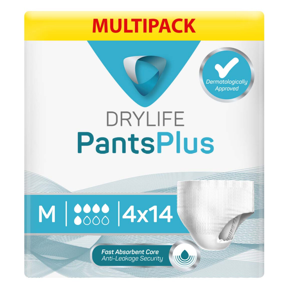 (4 Packs of 14) Drylife Pants Plus Incontinence Pull-Ups - Medium