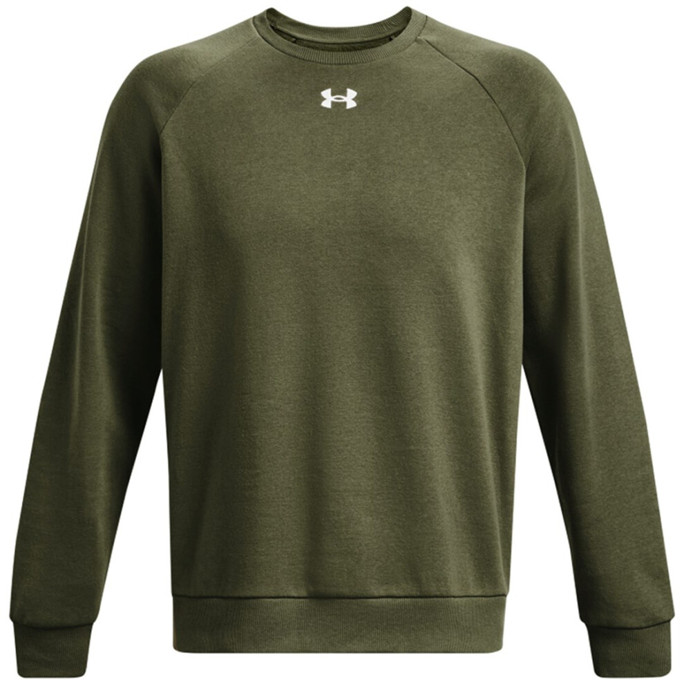 Under Armour Men's Rival Fleece Crew Khaki 1379755 390