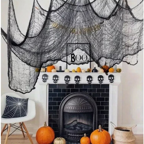 Black Cloth Drape Halloween Party Decoration For Window Or Table 2
