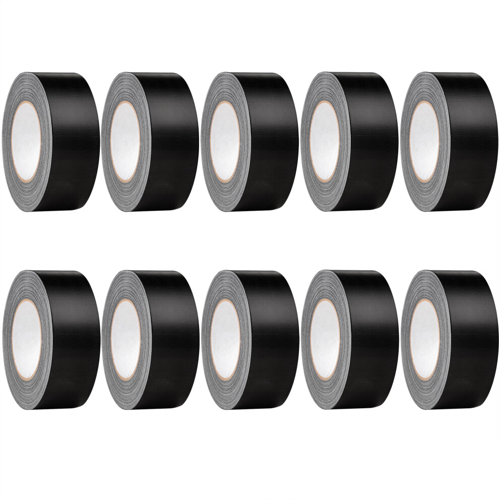Hardys (10X Rolls) 50M Black Duct Tape, Premium Waterproof Backing